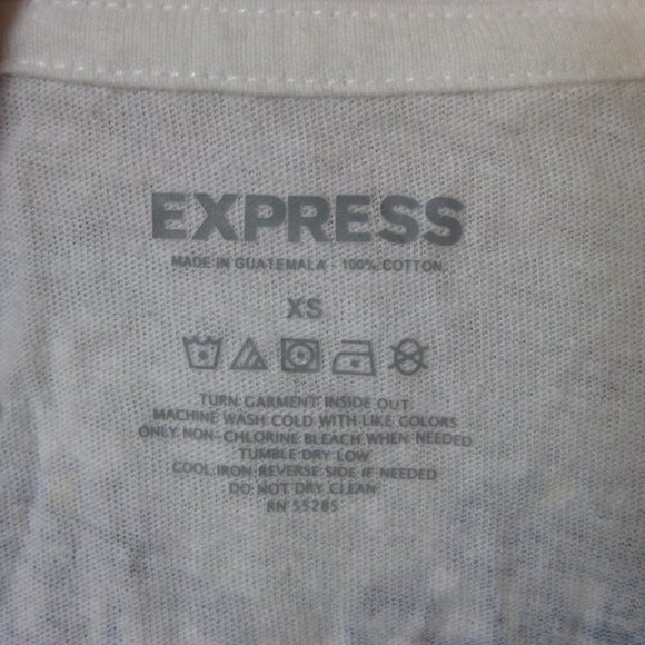 NWOT Express white graphic tee t shirt top XS extra small - Picture 5 of 5